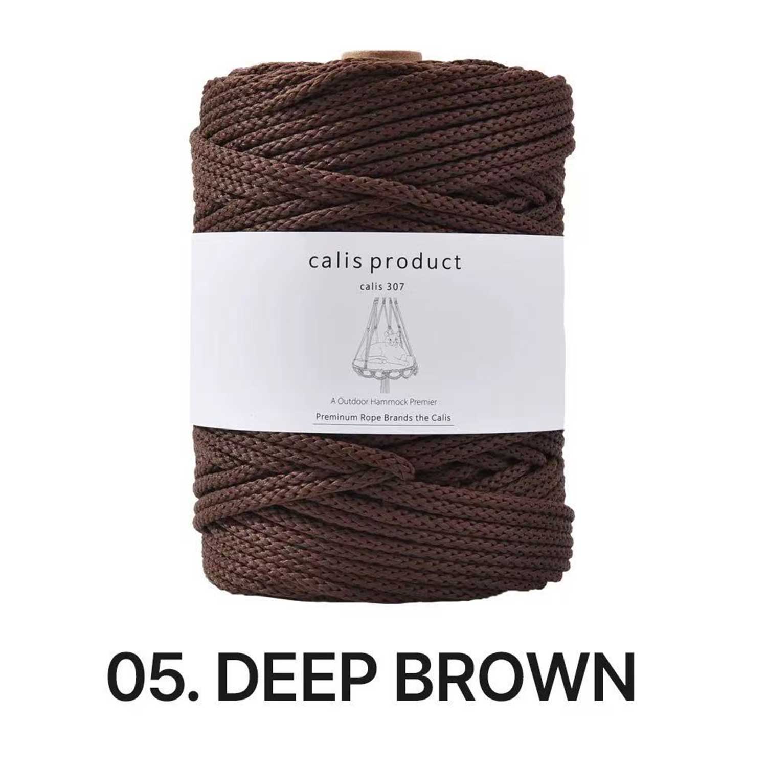 5mm Matte Polyester Round Cord - Hollow Core Braided Yarn for Crochet, Macramé & DIY Home Decor (35oz/600g)