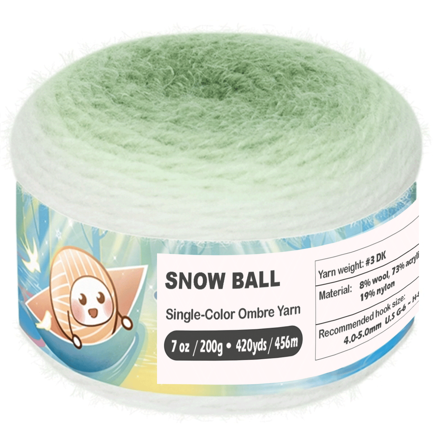 SNOW BALL Ombre Gradient Yarn for Knitting and Crochet, #3 DK Weight ,Acrylic Wool Blend, 200g/456m Cake Yarn (Golden Honey) Freeasyfar