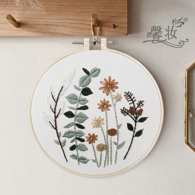 3 Sets Embroidery Kit,Cross Stitch Kits for Beginners,Needlepoint Kits for Adults with Easy Floral Pattern Hand Crafts,Hoop,Needle,Mothers Day Gifts Freeasyfar