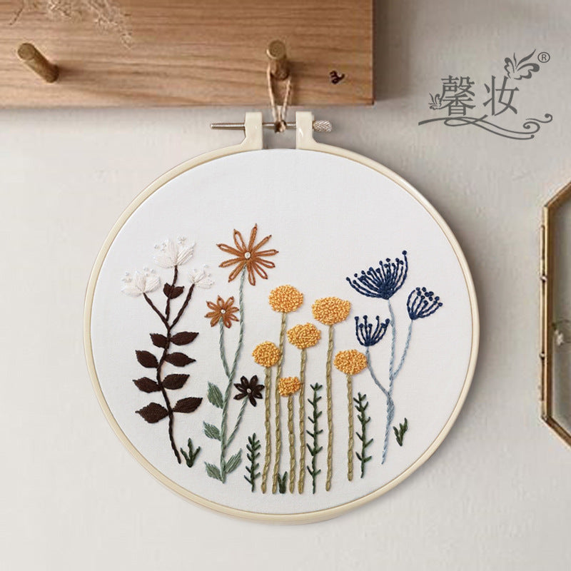 3 Sets Embroidery Kit,Cross Stitch Kits for Beginners,Needlepoint Kits for Adults with Easy Floral Pattern Hand Crafts,Hoop,Needle,Mothers Day Gifts Freeasyfar
