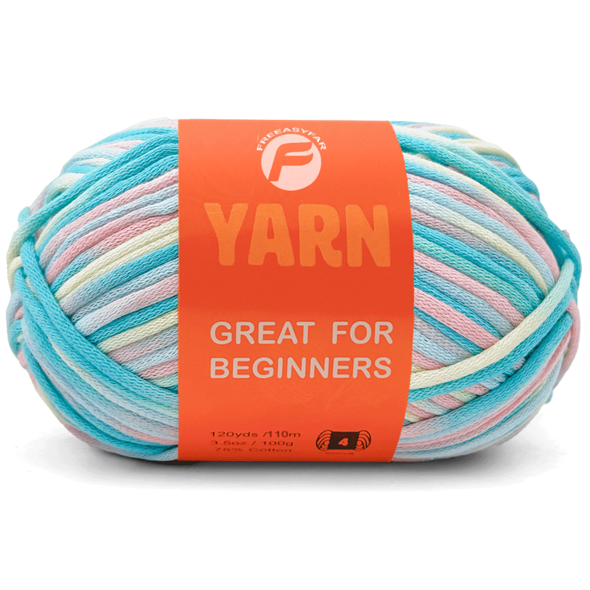 Blushing Blue Easy Peasy Beginner Yarn - 3.5 oz / 120 yards - Worsted Weight #4 Freeasyfar