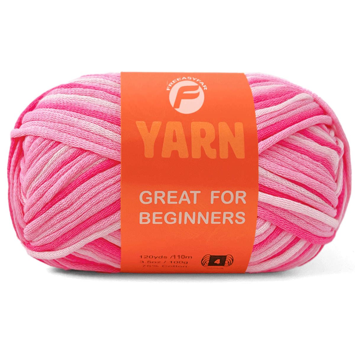 Strawberry Easy Peasy Beginner Yarn - 3.5 oz / 120 yards - Worsted Weight #4