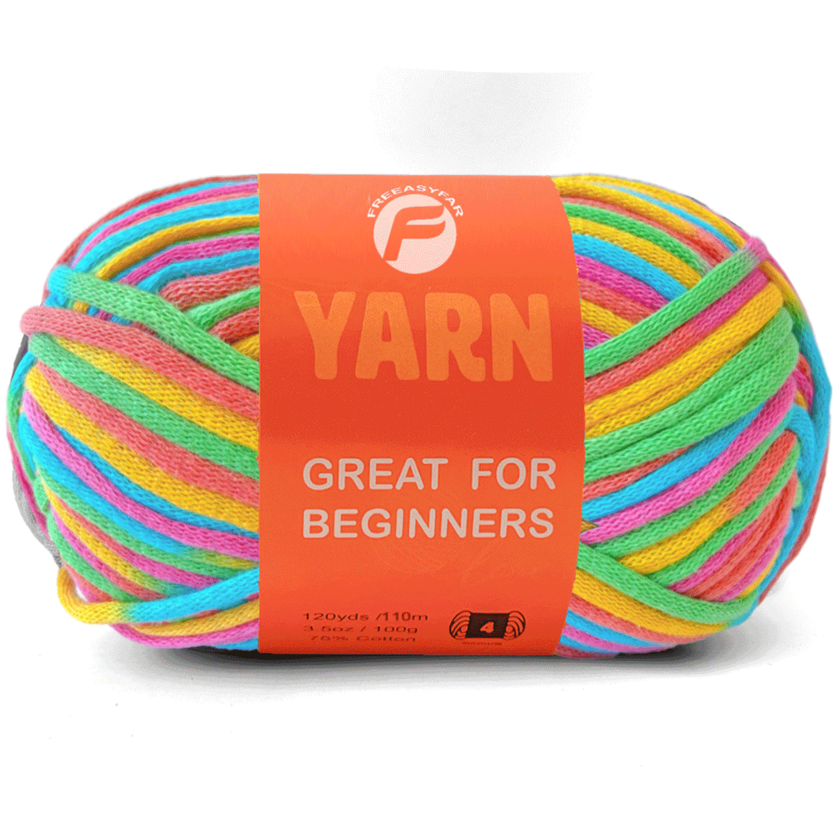 Rainbow Easy Peasy Beginner Yarn - 3.5 oz / 120 yards - Worsted Weight #4