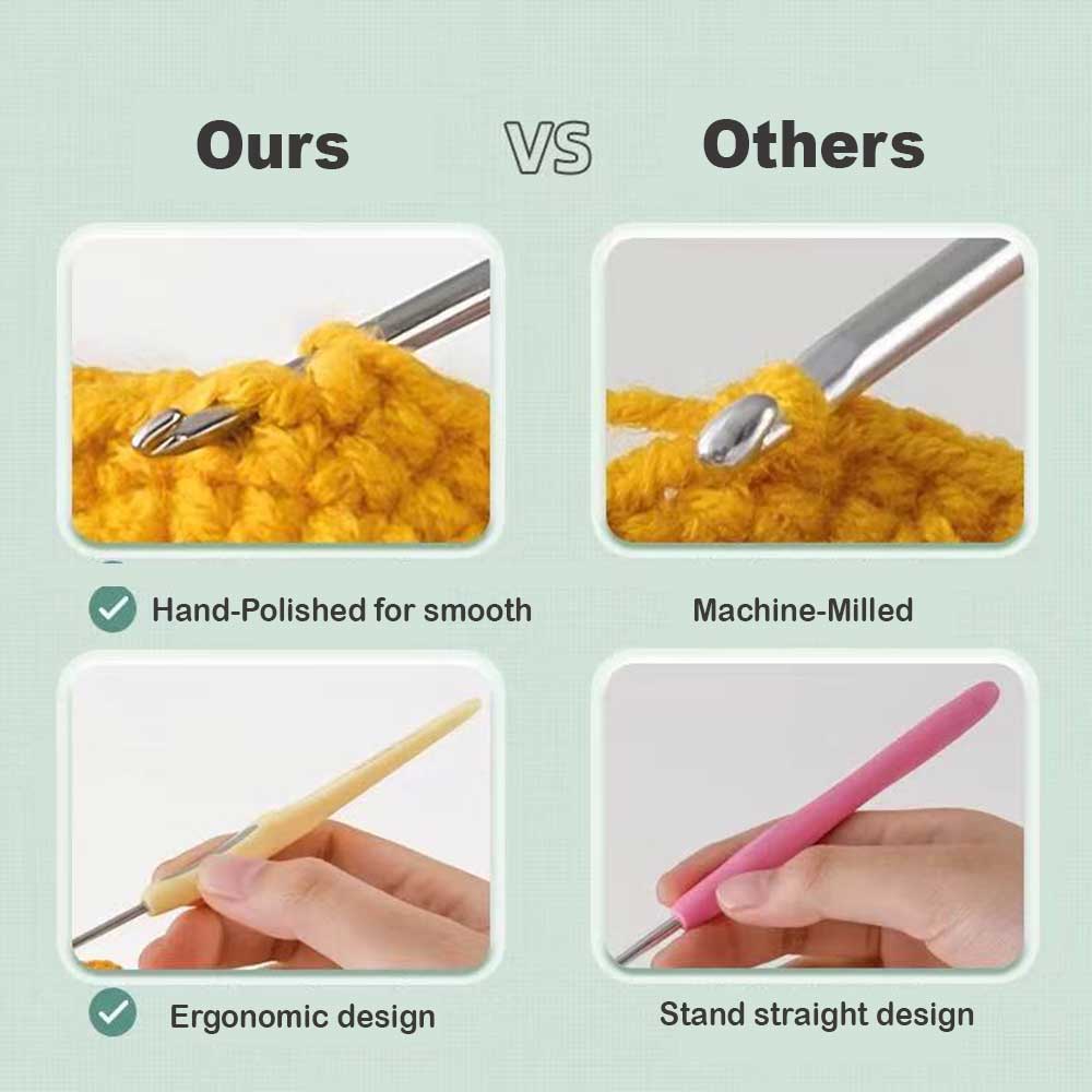 10-Piece Ergonomic Hook Kit(0.9 mm - 3.5 mm) with Travel Case Freeasyfar