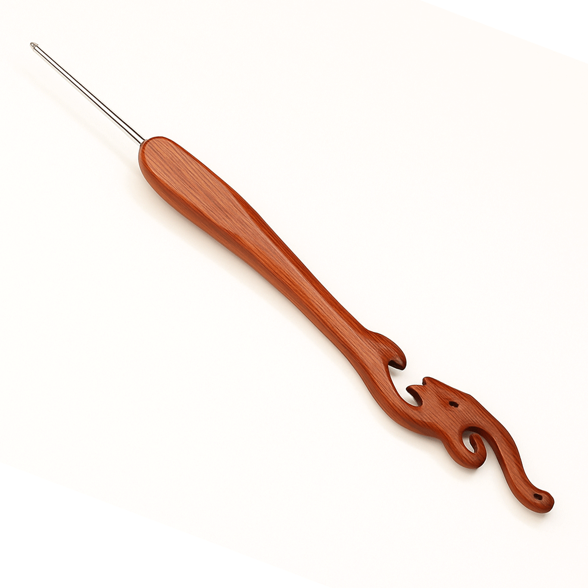 Luxury Wooden Crochet Hook - Hand Carved Rosewood handle, Artistic & Ergonomic Design