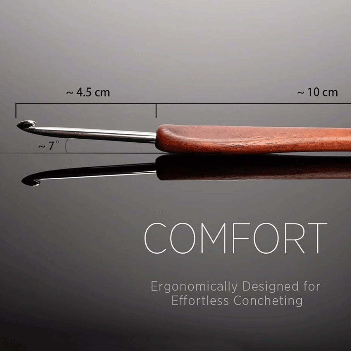 Luxury Wooden Crochet Hook - Hand Carved Rosewood handle, Artistic & Ergonomic Design