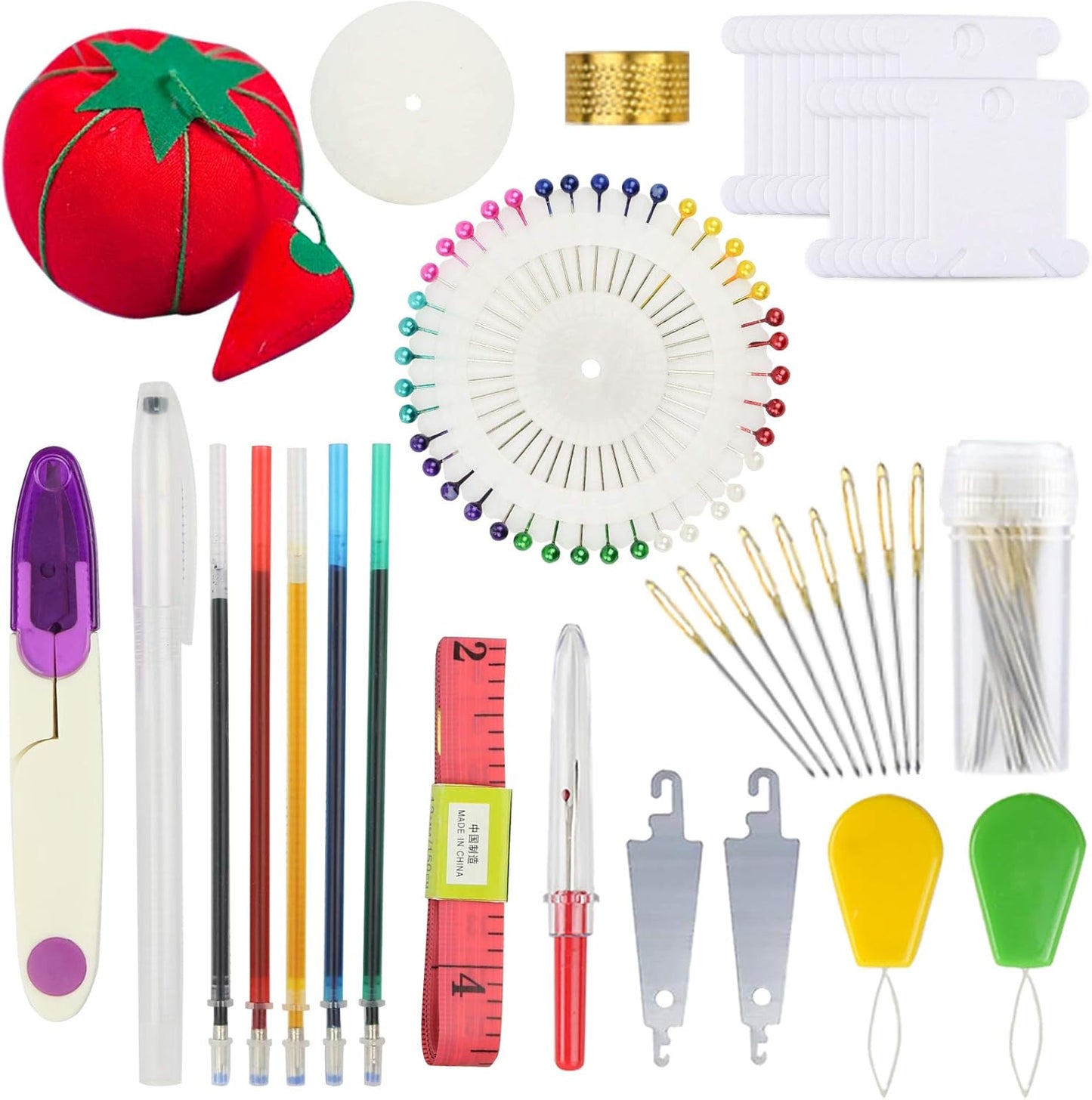 Embroidery Kit 215 Pcs,100 Colors Threads,5 Pcs Embroidery Hoops,3 Pcs Aida Cloth,40 Sewing Pins, Cross Stitch Tools and Embroidery Starter Kit for Adults and Kids Beginners Freeasyfar