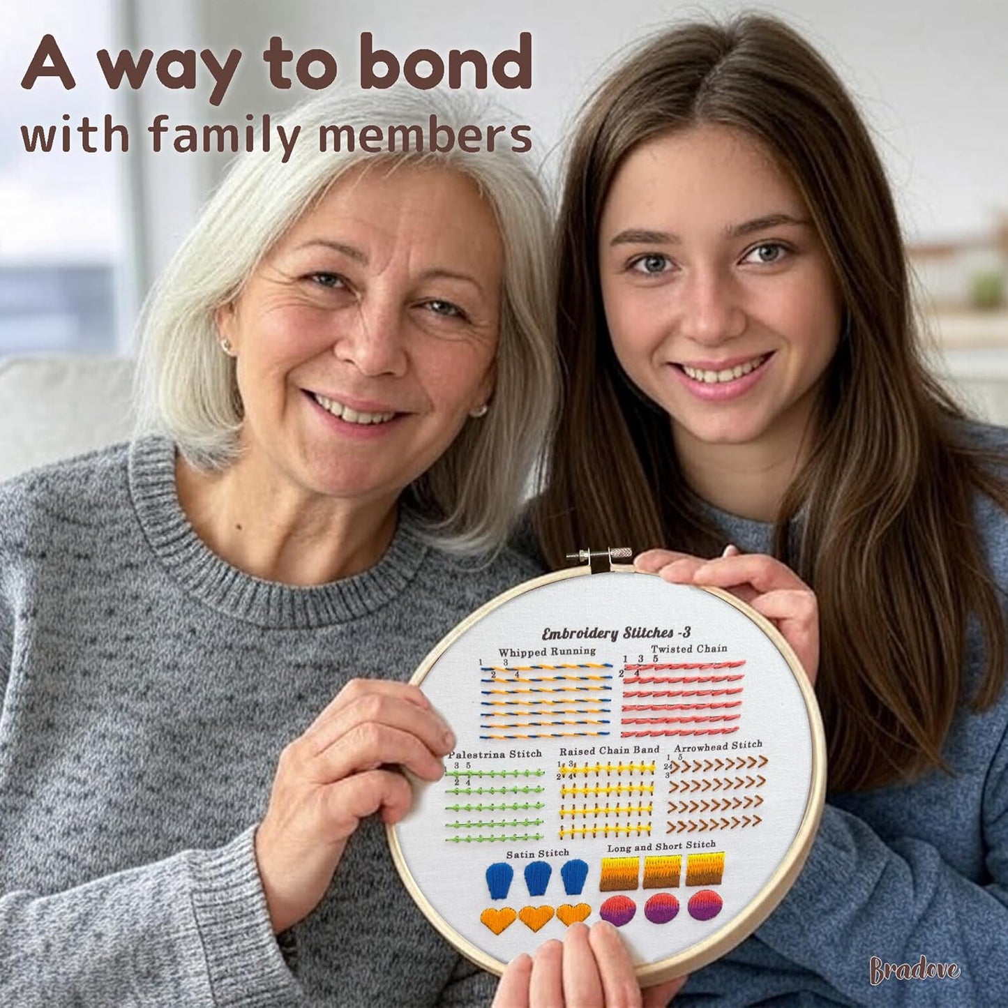 4 Pack Beginner Embroidery Kit for Adults, Hand Embroidery Kit for Kids
