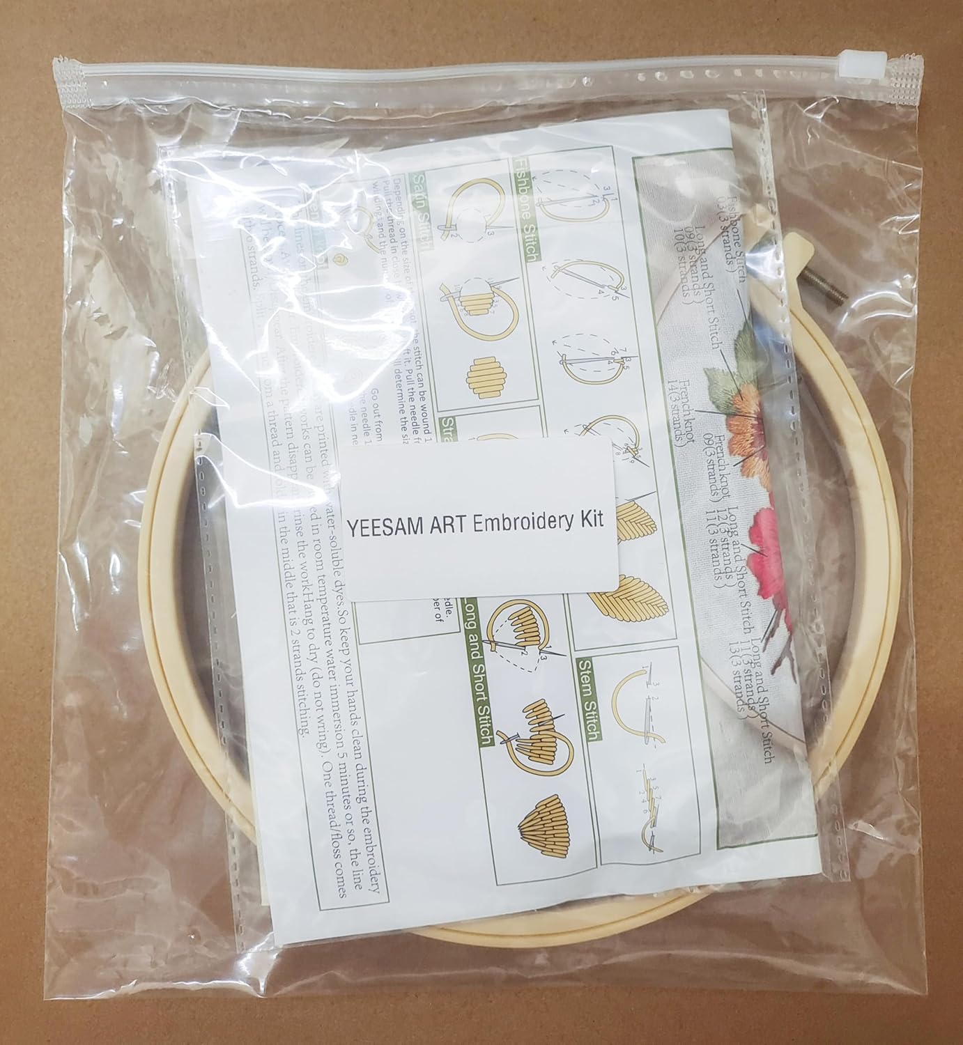 DIY Canvas Tote Bag Embroidery Kit with Hoop and Patterns Flowers Wreath, Tote Bag Cross Stitch Kits for Beginners Adults (Wreath) Freeasyfar