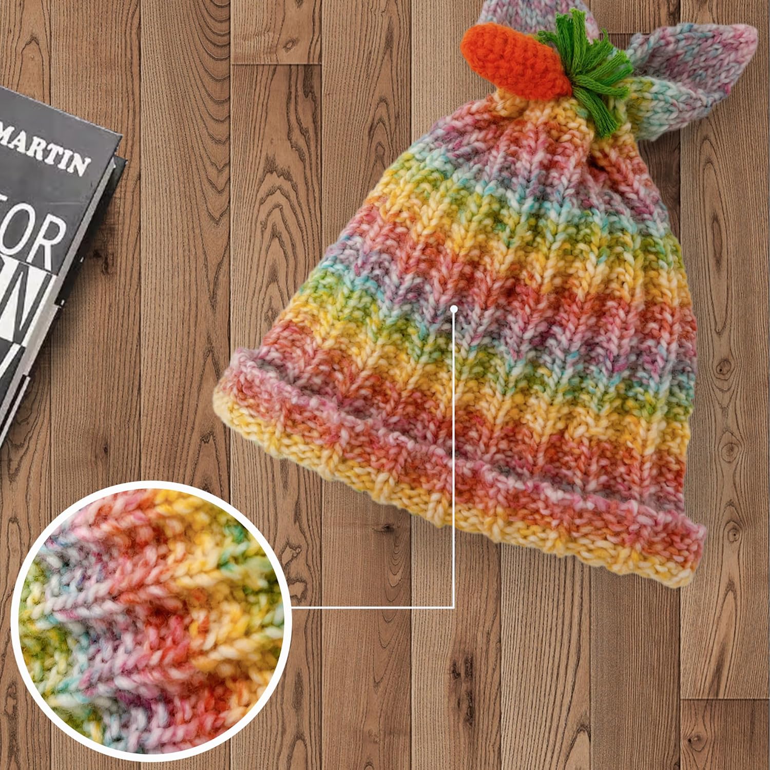 2 Pack Variegated Wool Blend Yarn, #3 DK, 20% Wool 80% Acrylic, , Single-Ply Wool Yarn Freeasyfar