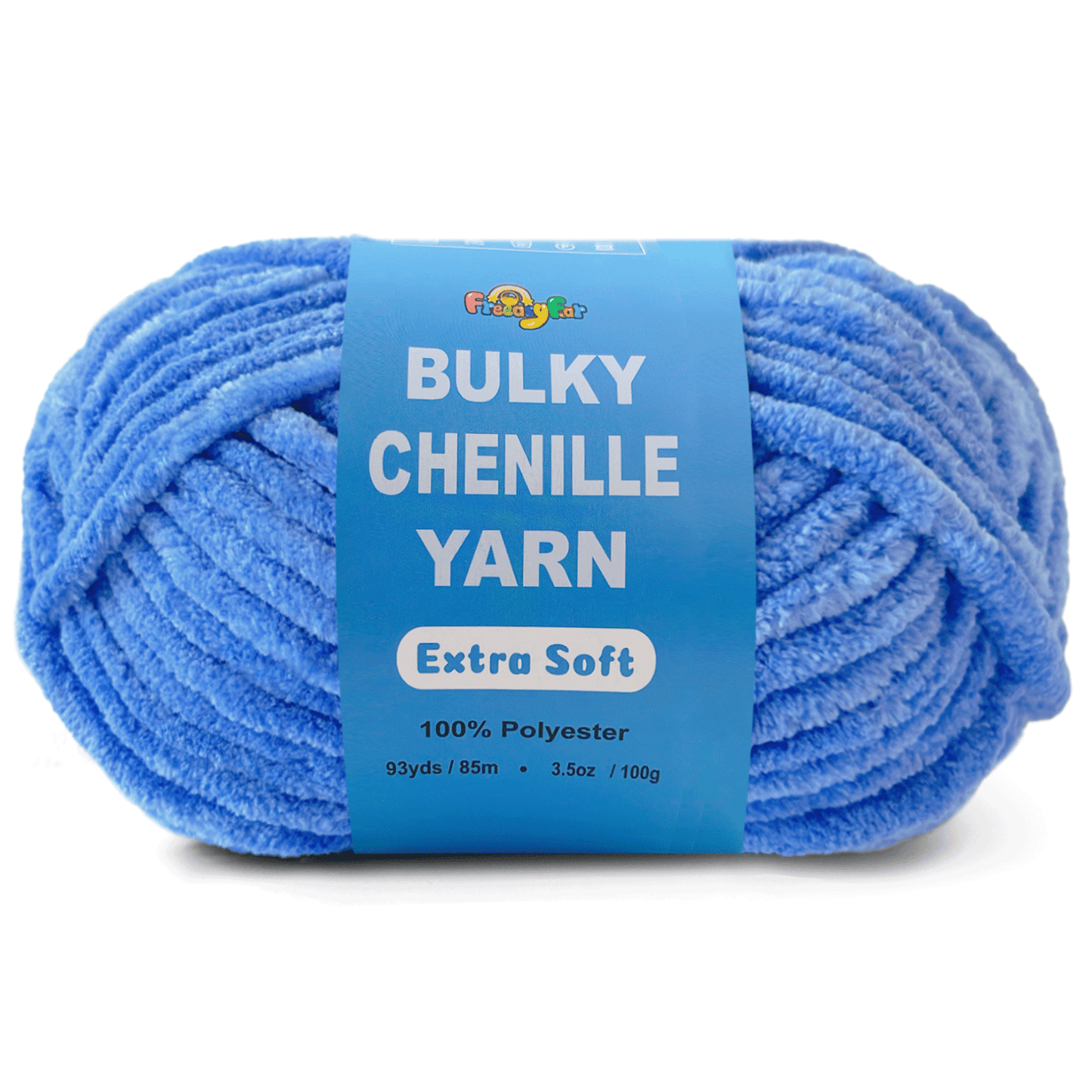 Velvet Chenille Yarn for Crocheting and Knitting – Bulky (93 Yards/100g), Extra Soft Polyester Chunky Yarn for DIY Crafts, Plush Toys, Blankets-Denim Blue