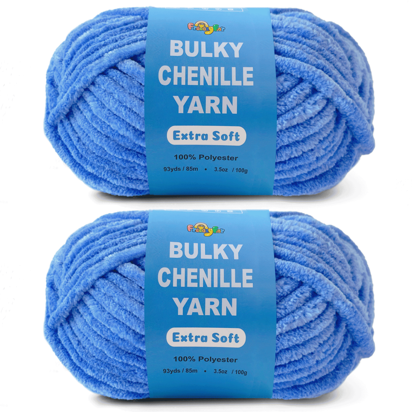Velvet Chenille Yarn for Crocheting and Knitting – Bulky (93 Yards/100g), Extra Soft Polyester Chunky Yarn for DIY Crafts, Plush Toys, Blankets-Denim Blue