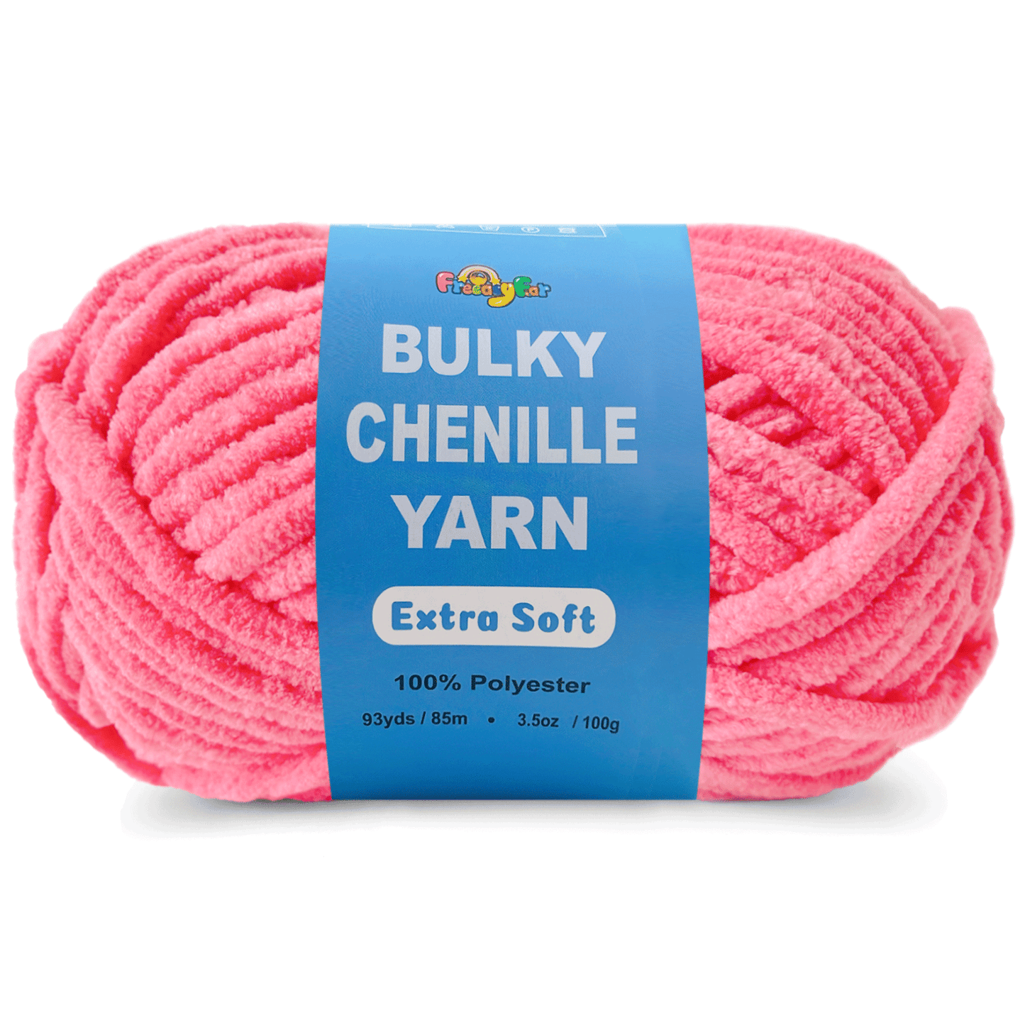 Velvet Chenille Yarn for Crocheting and Knitting – Bulky (93 Yards/100g), Extra Soft Polyester Chunky Yarn for DIY Crafts, Plush Toys, Blankets-Hot Pink