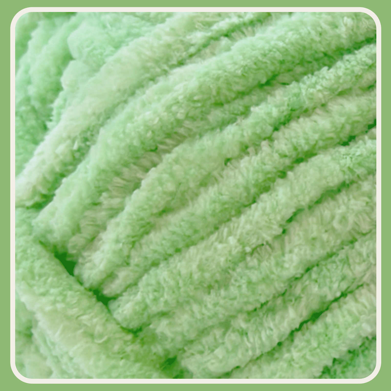Mint Green Velvet Chenille Yarn for Crocheting and Knitting – Bulky (93 Yards/100g), Extra Soft Plush Yarn Freeasyfar