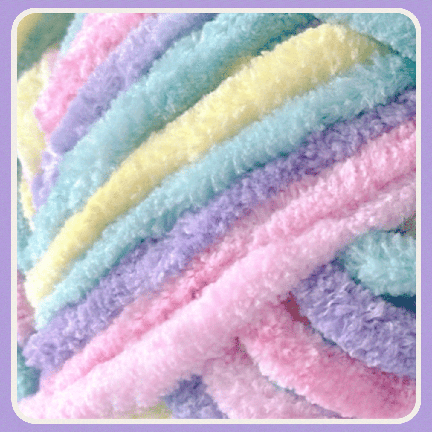 Velvet Chenille Yarn for Crocheting and Knitting – Bulky (93 Yards/100g), Extra Soft Polyester Chunky Yarn for DIY Crafts, Plush Toys, Blankets-Pastel,