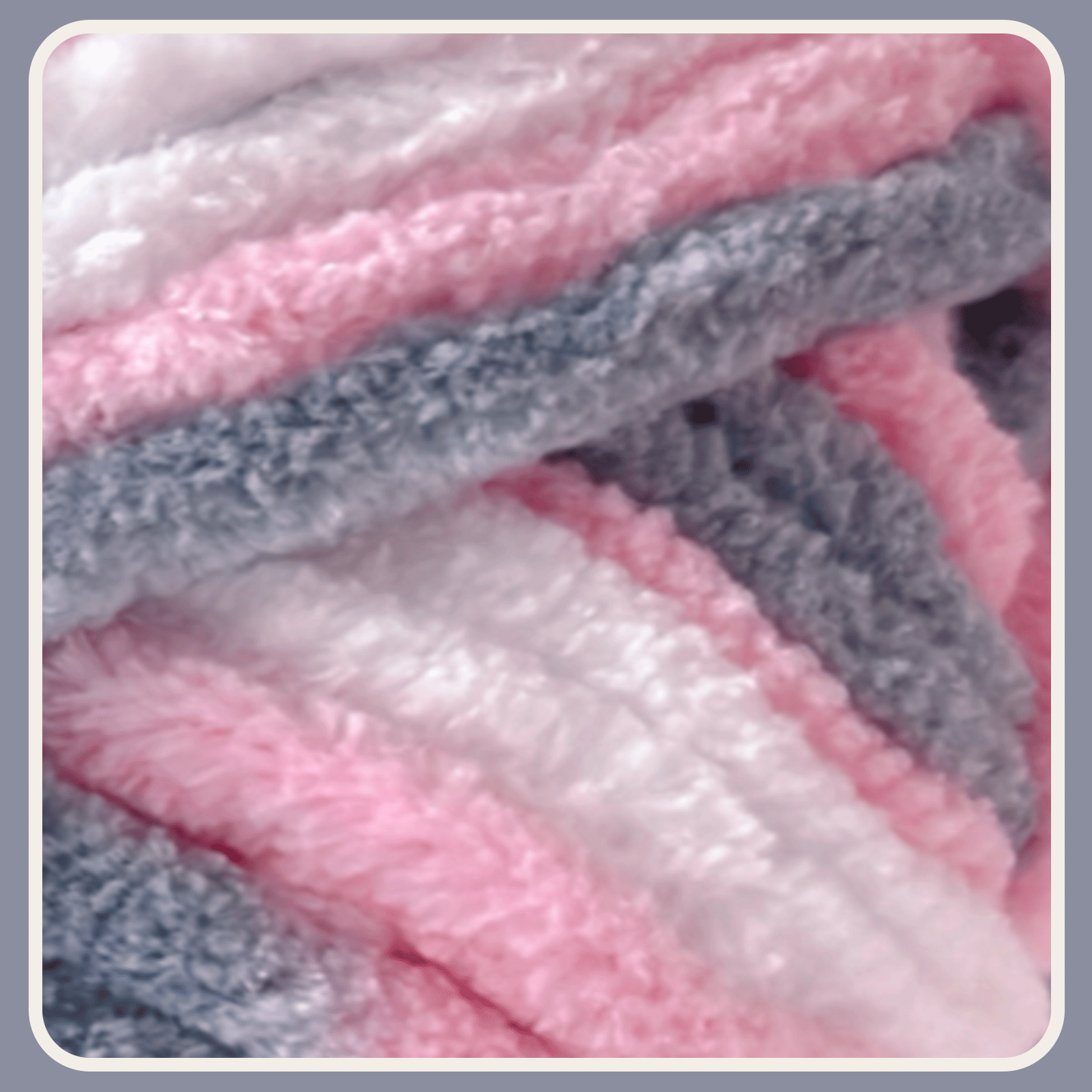 Pink Gray Velvet Chenille Yarn for Crocheting and Knitting – Bulky (93 Yards/100g), Extra Soft Plush Yarn Freeasyfar