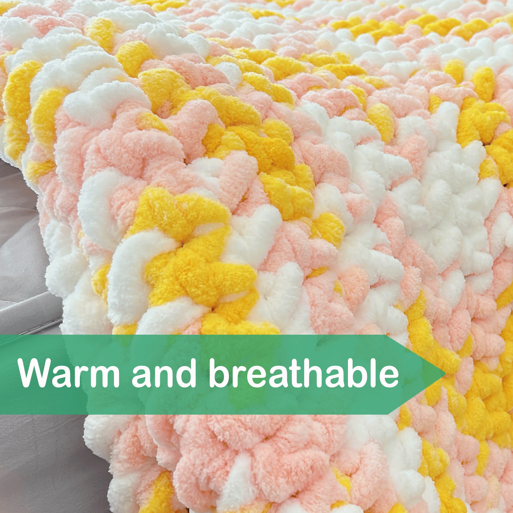 Chunky Chenille Yarn for Crocheting - Super Bulky Fluffy Yarn for Knitting -100% Polyester -Pastel Bloom Freeasyfar