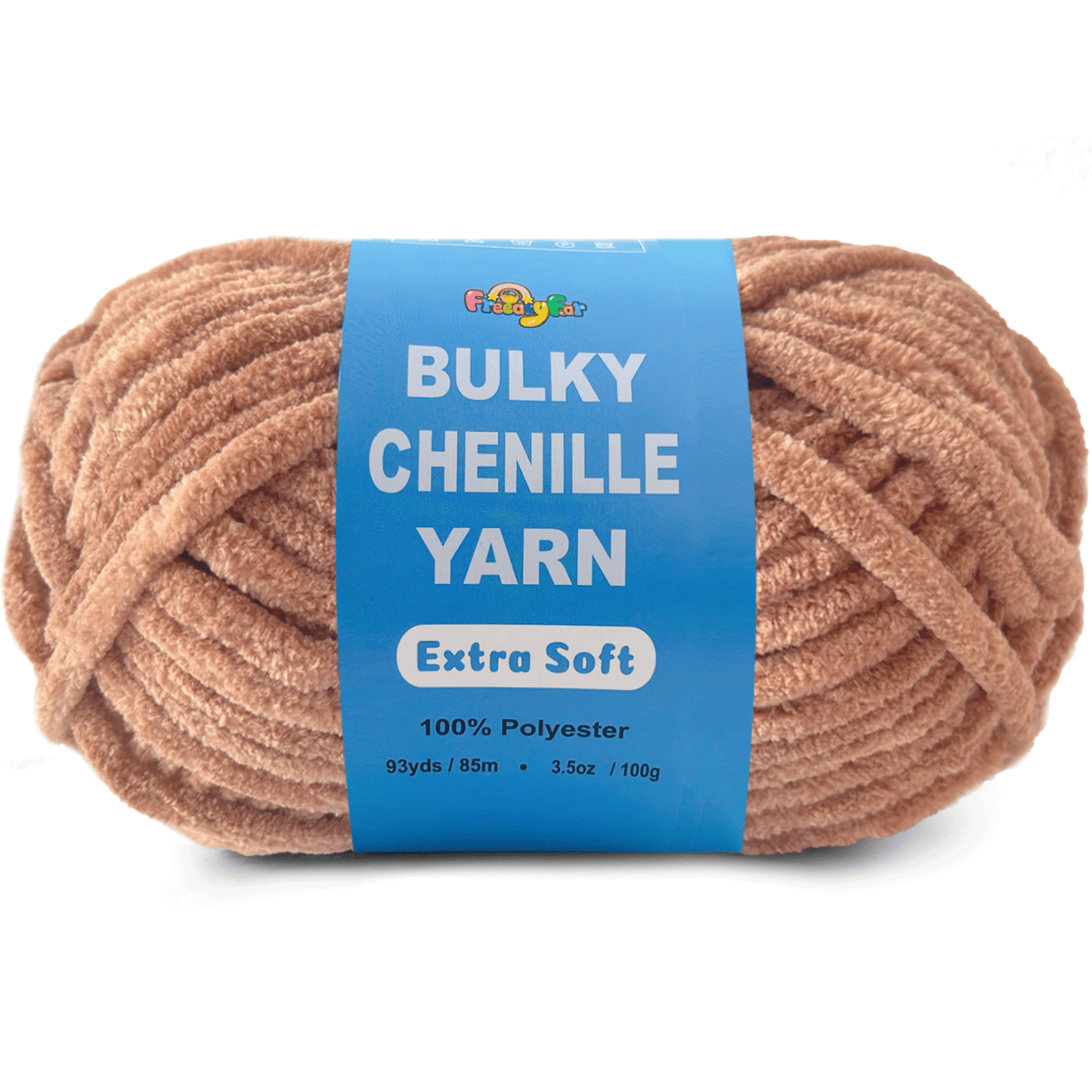 Velvet Chenille Yarn for Crocheting and Knitting – Bulky (93 Yards/100g), Extra Soft Polyester Chunky Yarn for DIY Crafts, Plush Toys, Blankets-Mocha Brown