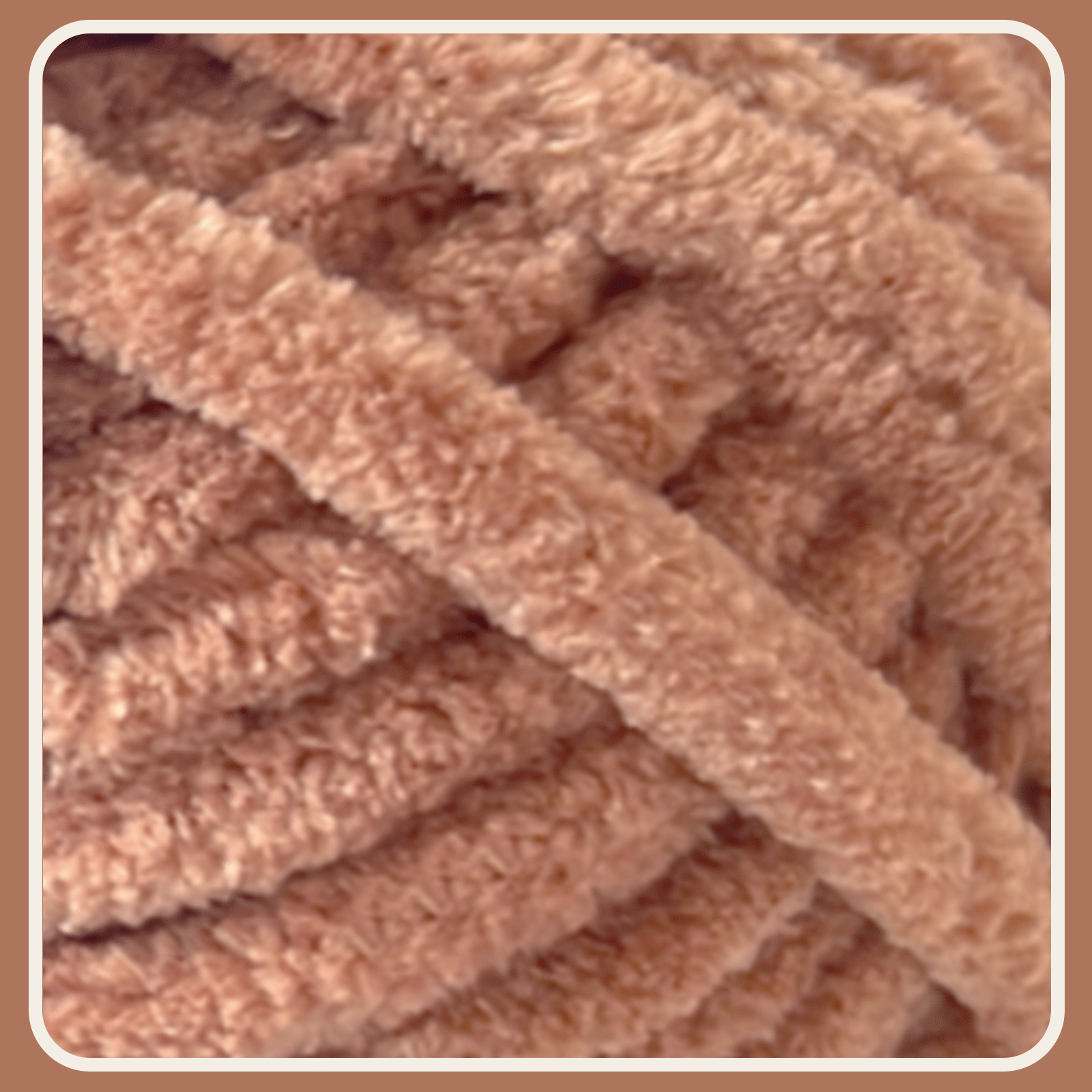 Mocha Brown Velvet Chenille Yarn for Crocheting and Knitting – Bulky (93 Yards/100g), Extra Soft Plush Yarn Freeasyfar