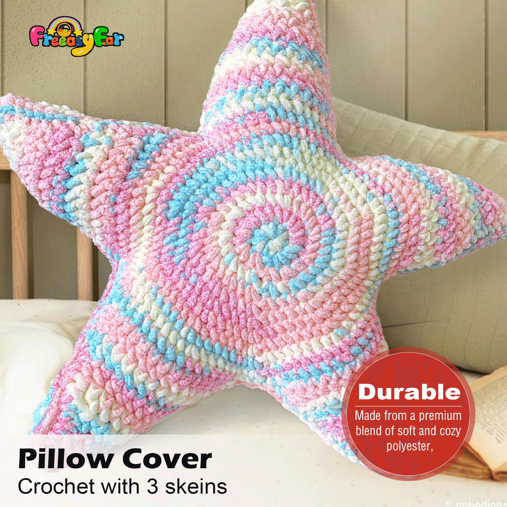 Variegated Chenille Yarn for Crocheting and Knitting - #5 Bulky-3.5oz/93yds Each Skein-Super Soft -Lilac Mist Freeasyfar