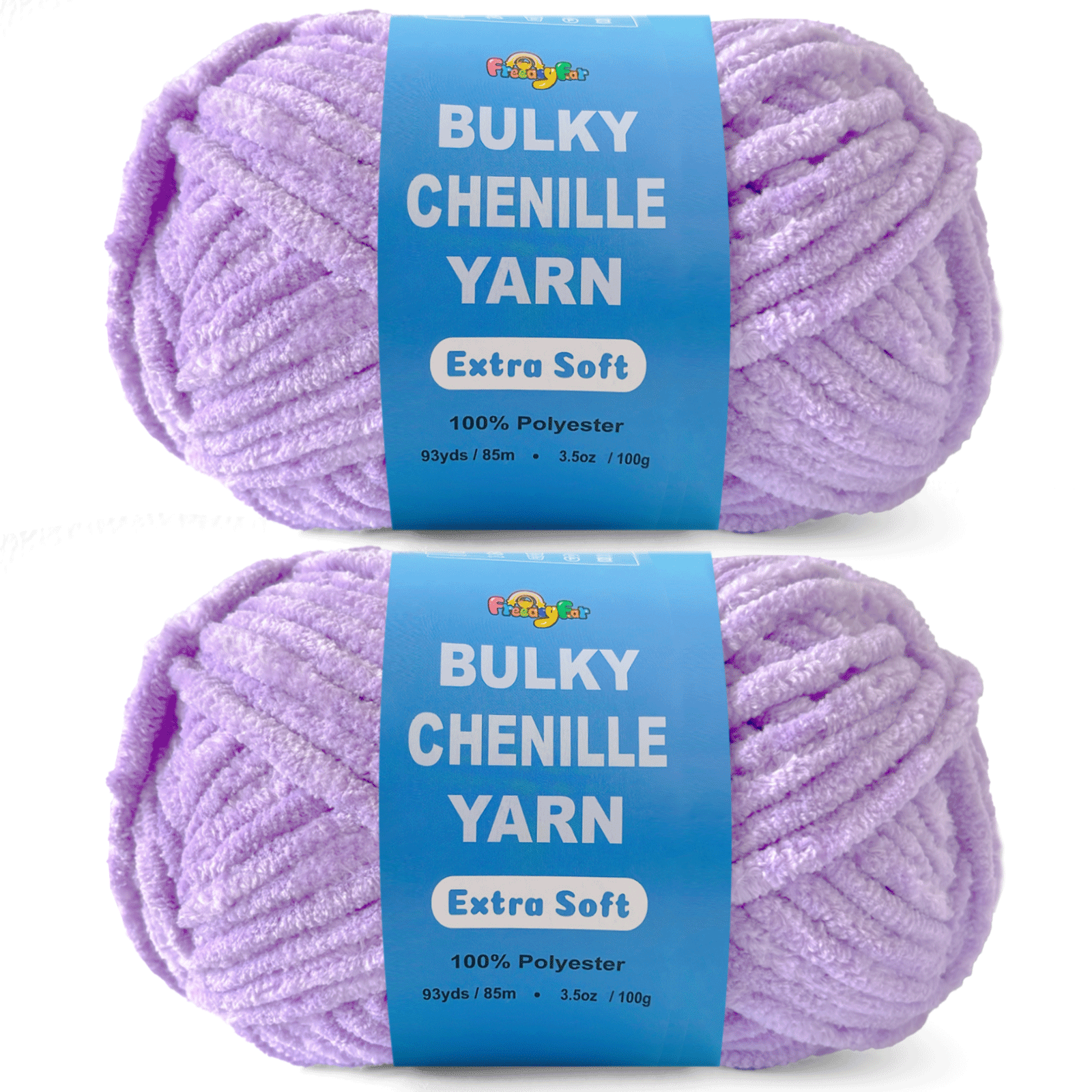 Purple Velvet Chenille Yarn for Crocheting and Knitting – Bulky (93 Yards/100g), Extra Soft Plush Yarn Freeasyfar
