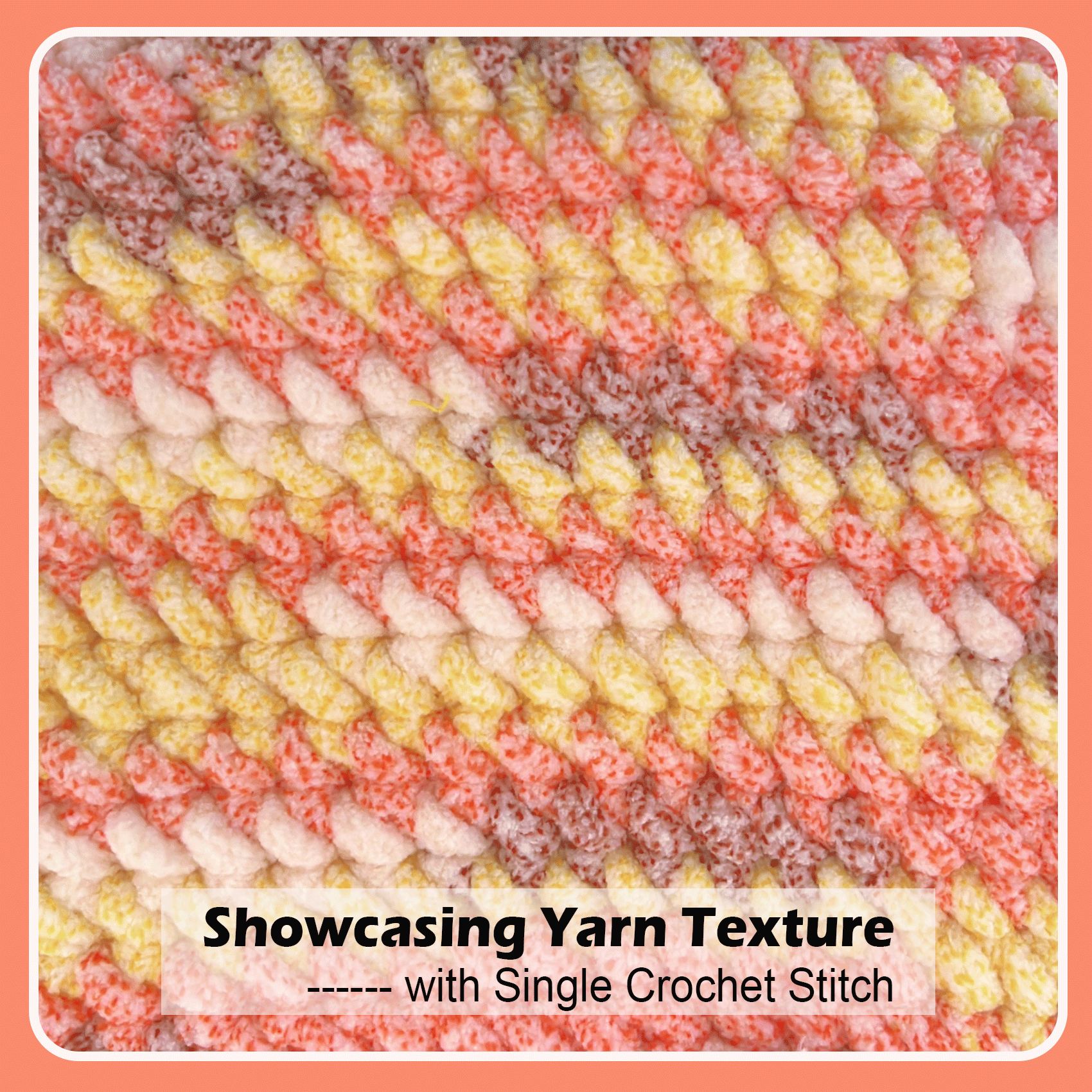 Variegated Chenille Yarn for Crocheting and Knitting - 3.5oz/93yds Each Skein -sunset Freeasyfar