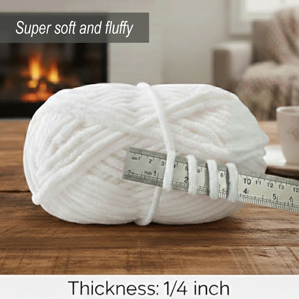 1 Pack Soft Chenille Yarn - Variegated Color - #4/#5 Light Bulky Velvet Yarn for Amigurumi & Plushies