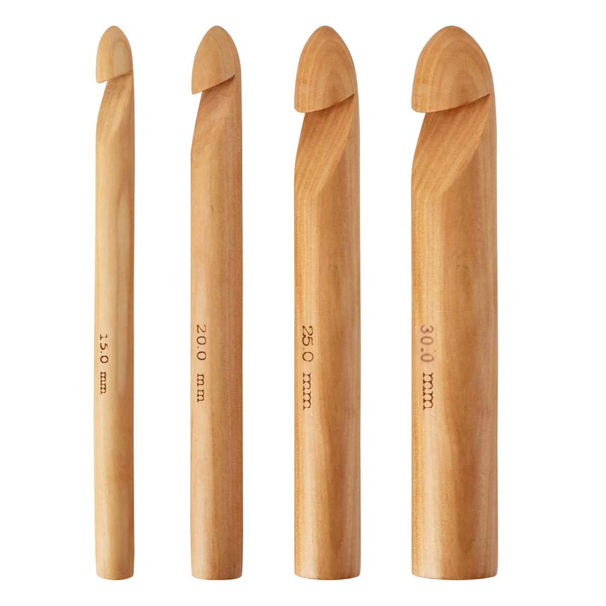 4PCS Giant Bamboo Crochet Hooks - 15mm /20mm/ 25mm /30mm