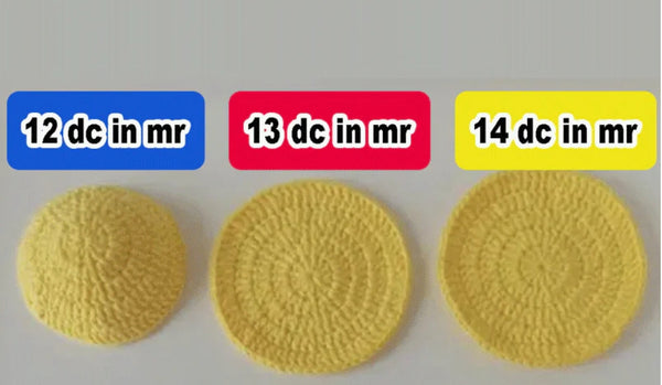 Quick Crochet Tip | How starting with 12, 13, 14 double crochet in magic ring changes the shape