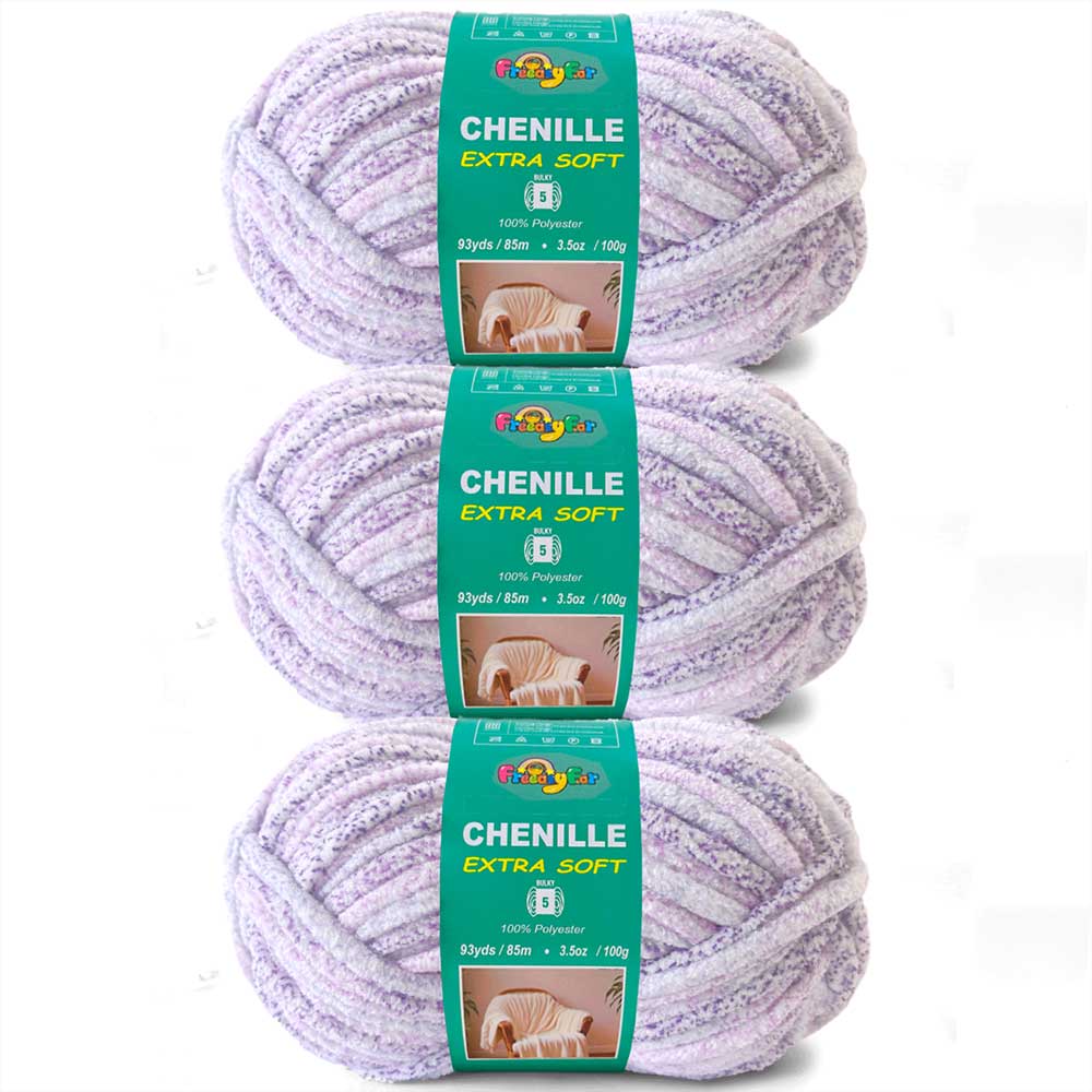 6 Pack Bulky Variegated Chenille Yarn for Crocheting and Knitting Freeasyfar