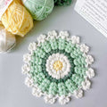 Crochet Kit – Puff Flower Coaster DIY Kit with Yarn, Hook & Pattern Freeasyfar