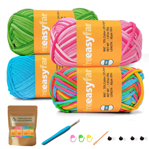 Beginner Crochet kit with Easy-to-See stitches Yarn and Essential Tools