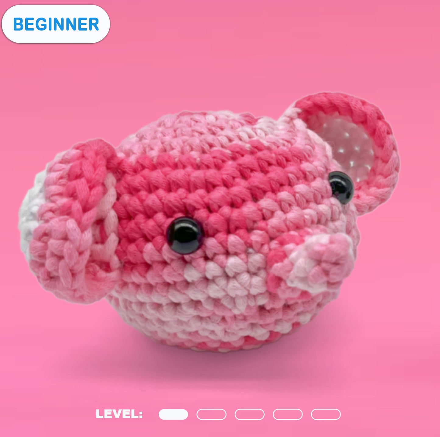 Crochet Kit for Beginners, 2 PCS Elephant Crochet Animal Kit for Adults Kids-Everything Included