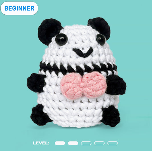 Crochet Kit for Beginners, 2 PCS Panda Crochet Animal Kit for Adults Kids-Everything Included