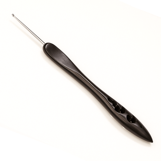 Luxury Wooden Crochet Hook -  Hand Carved Rosewood handle, Artistic & Ergonomic Design