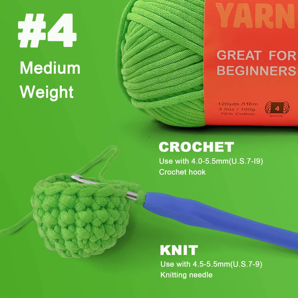 Solid Colors Easy Peasy Beginner Yarn - Smooth Cotton-Nylon Blend for Crochet & Knitting