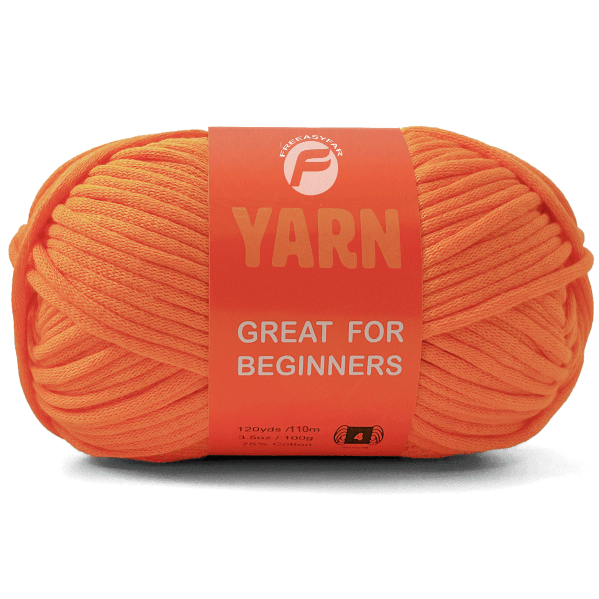 Orange Easy Peasy Beginner Yarn - 3.5 oz / 120 yards - Worsted Weight #4