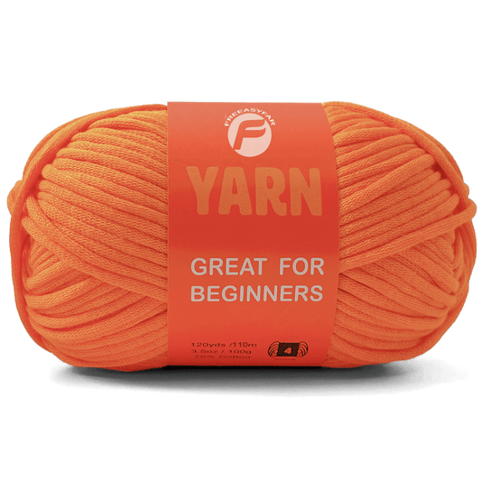 Orange Easy Peasy Beginner Yarn - 3.5 oz / 120 yards - Worsted Weight #4