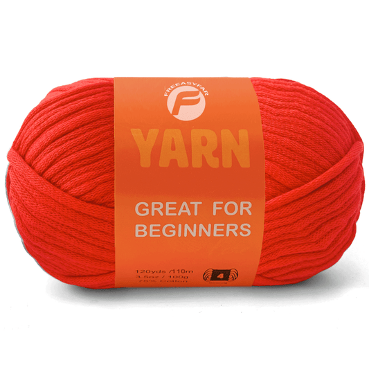 Red Easy Peasy Beginner Yarn - 3.5 oz / 120 yards - Worsted Weight #4