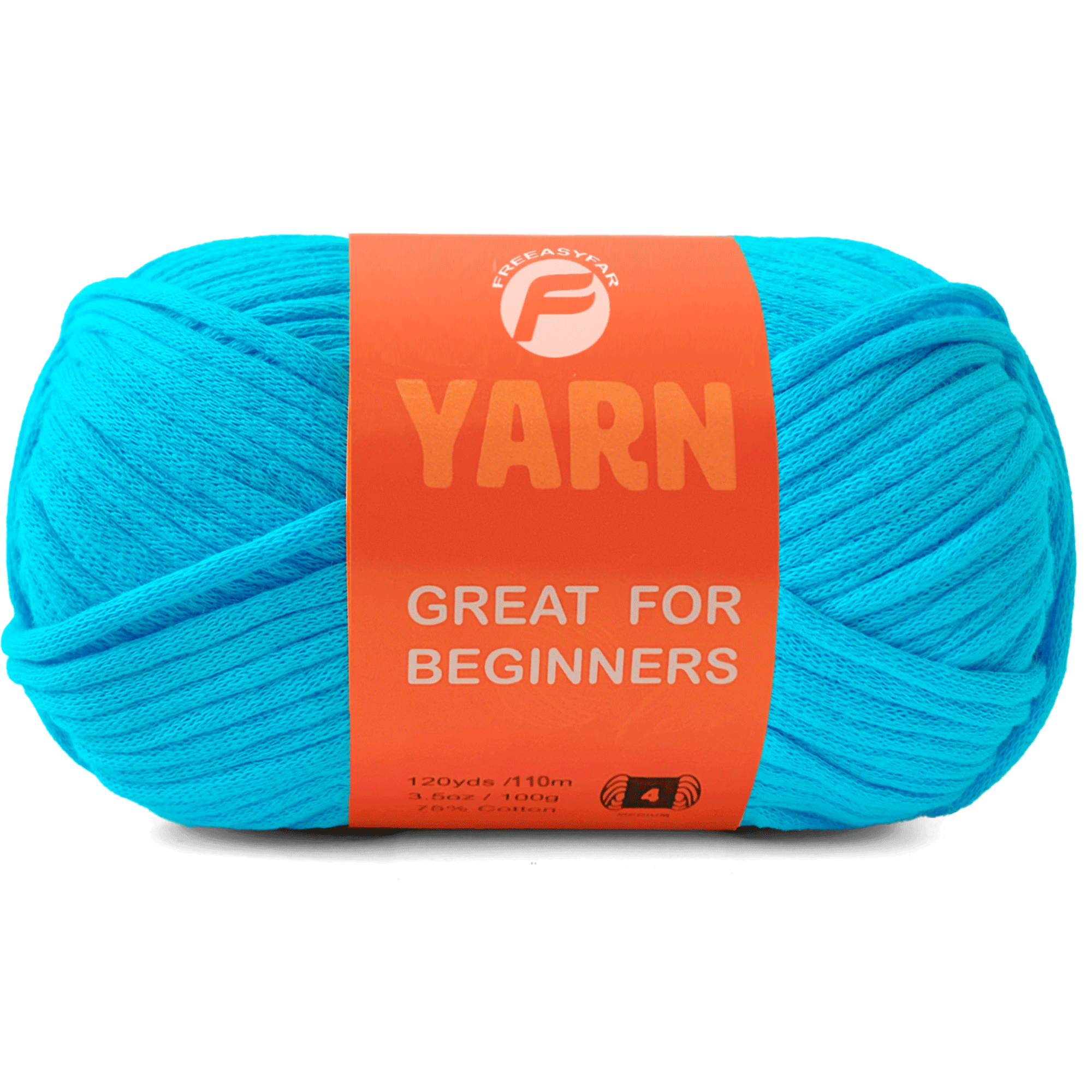 Blue Easy Peasy Beginner Yarn - 3.5 oz / 120 yards - Worsted Weight #4 Freeasyfar