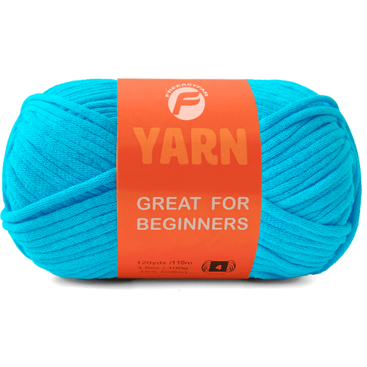 Blue Easy Peasy Beginner Yarn - 3.5 oz / 120 yards - Worsted Weight #4