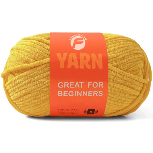 Yellow Easy Peasy Beginner Yarn - 3.5 oz / 120 yards - Worsted Weight #4