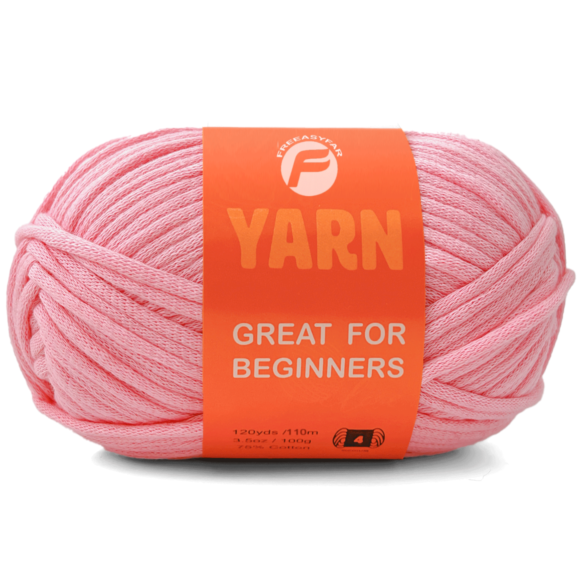 Pink Easy Peasy Beginner Yarn - 3.5 oz / 120 yards - Worsted Weight #4 Freeasyfar