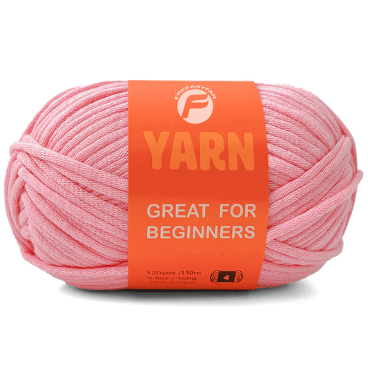 Pink Easy Peasy Beginner Yarn - 3.5 oz / 120 yards - Worsted Weight #4