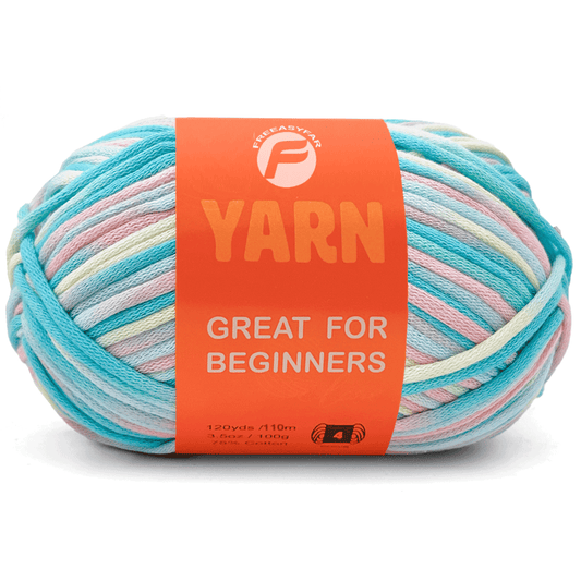 Blushing Blue Easy Peasy Beginner Yarn - 3.5 oz / 120 yards - Worsted Weight #4
