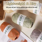 100% Cotton Raffia Yarn - 308yds Washable Straw Yarn for Crochet Summer Hats & Beach Bags