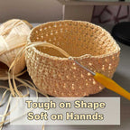 100% Cotton Raffia Yarn - 308yds Washable Straw Yarn for Crochet Summer Hats & Beach Bags