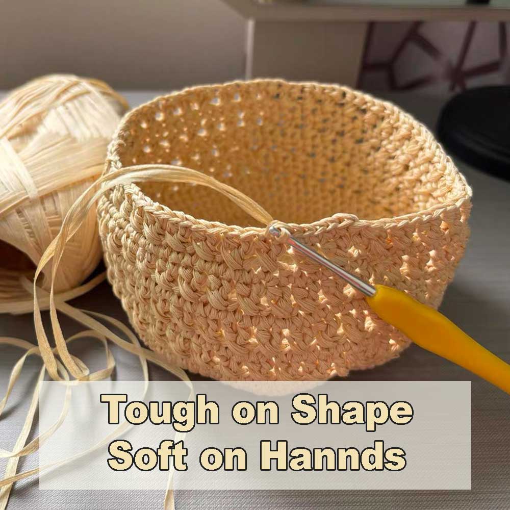 100% Cotton Raffia Yarn - 308yds Washable Straw Yarn for Crochet Summer Hats & Beach Bags