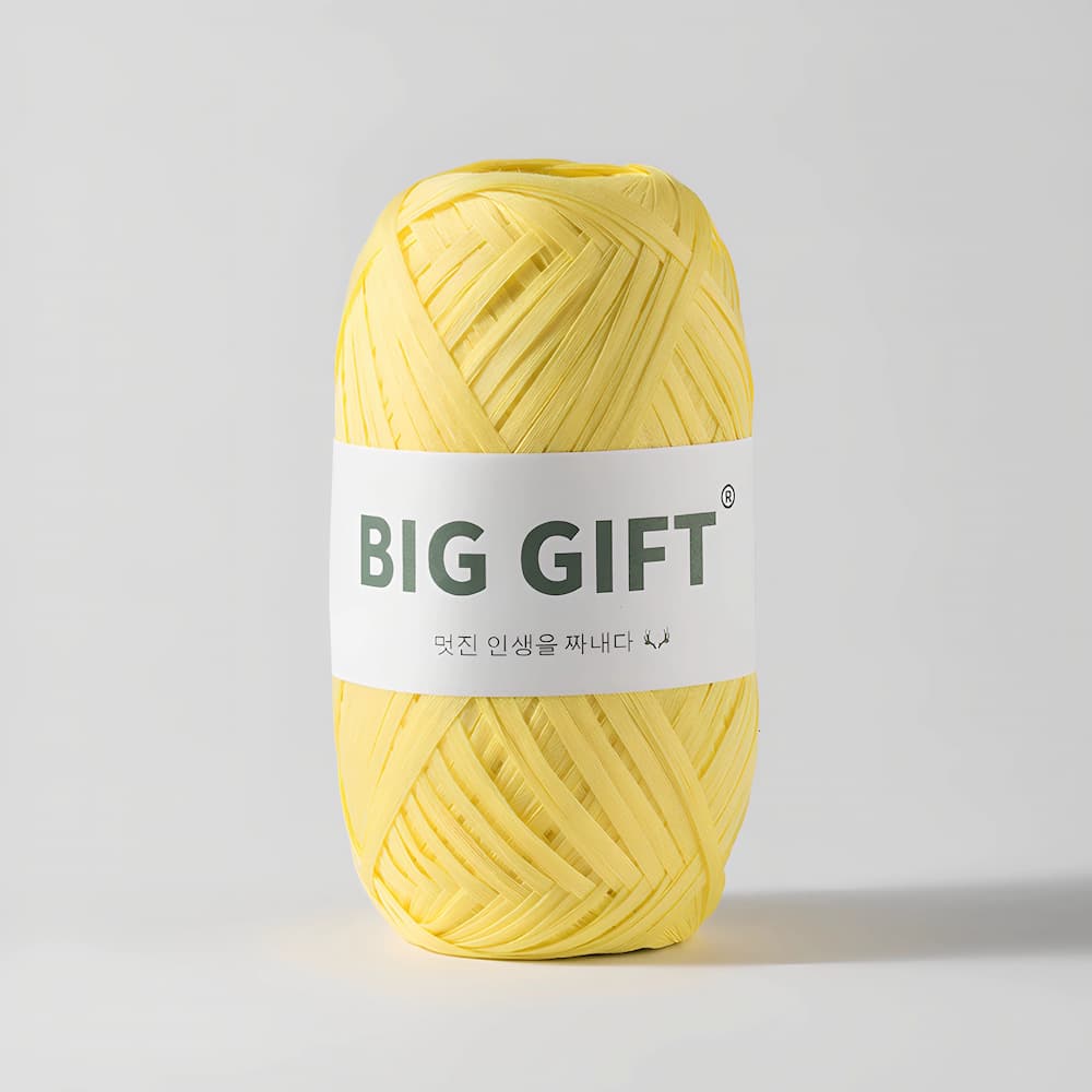 100% Cotton Raffia Yarn - 308yds Washable Straw Yarn for Crochet Summer Hats & Beach Bags