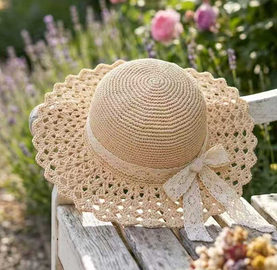 Lace-Brim Sun Hat